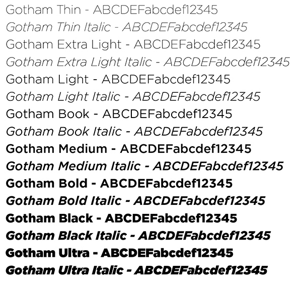 Gotham font