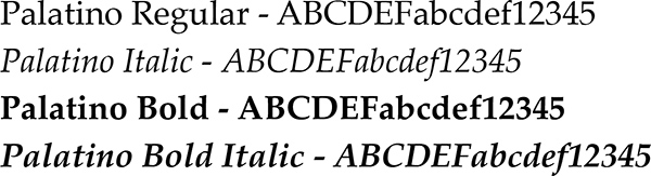 Palatino font